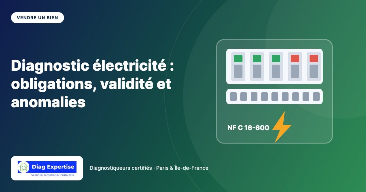 Diagnostic électricité : obligations, validité et anomalies — illustration Diag Expertise